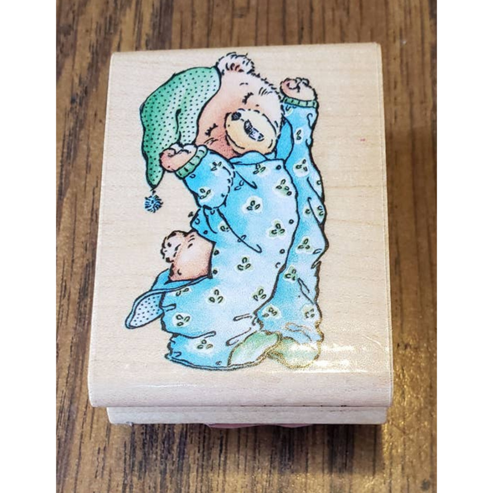 Rubber Stampede Bedtime Bear A781D Rubber Stamp Wood